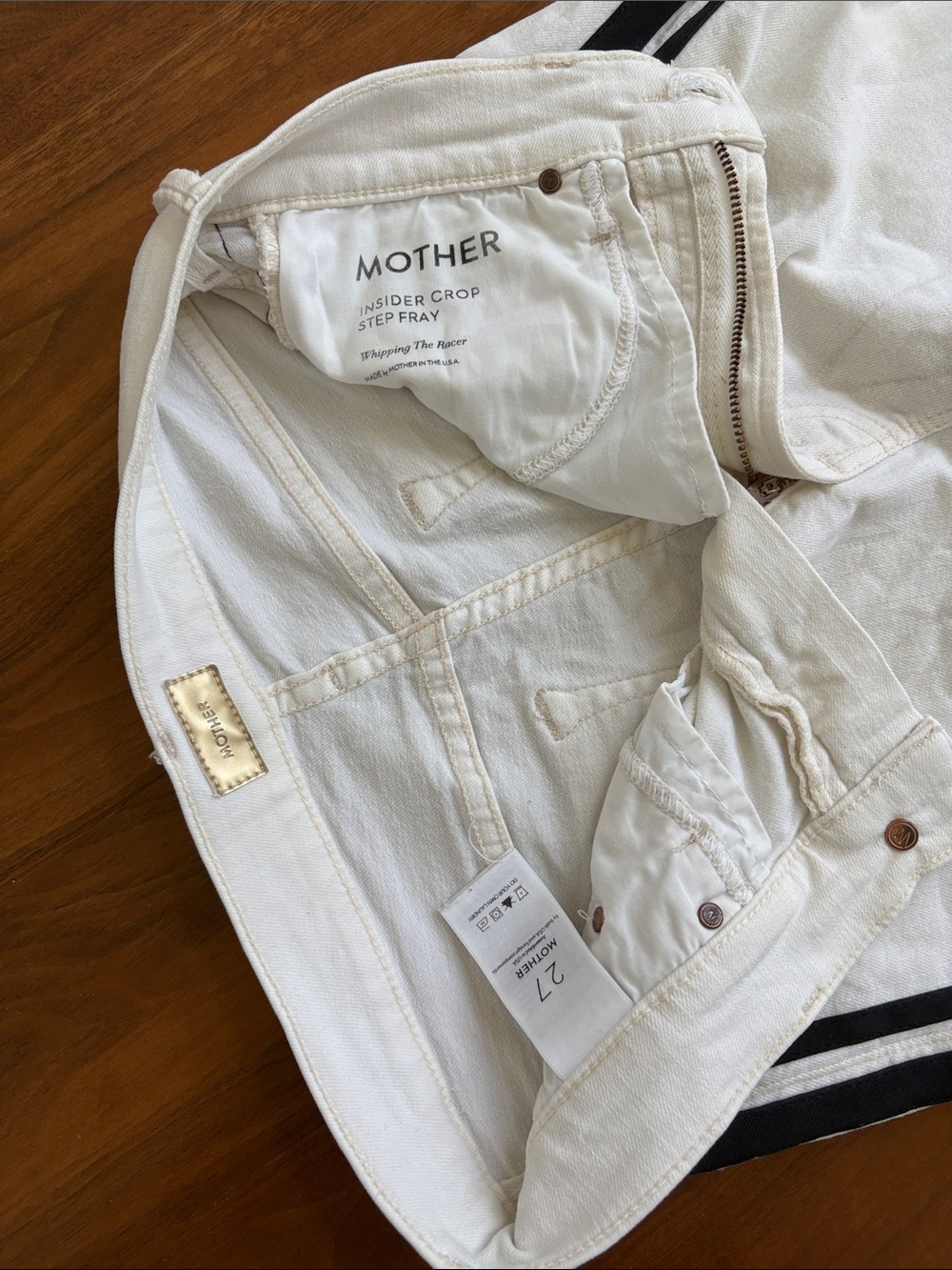 MOTHER Whipping the Racer Insider Crop Step Fray Jeans Size 27 - Picture 12 of 12